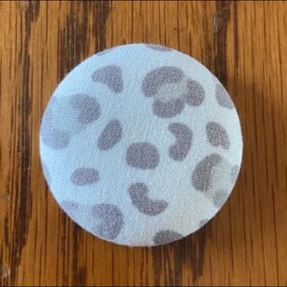 Handmade New Ivory and Light Brown Cheetah Interchangeable Badge Topper